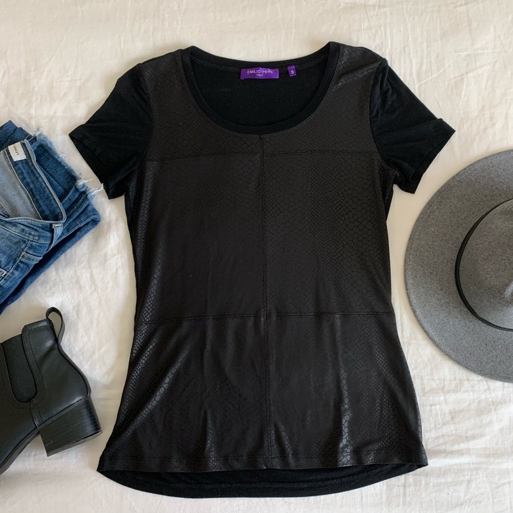 Snake Print Black Top